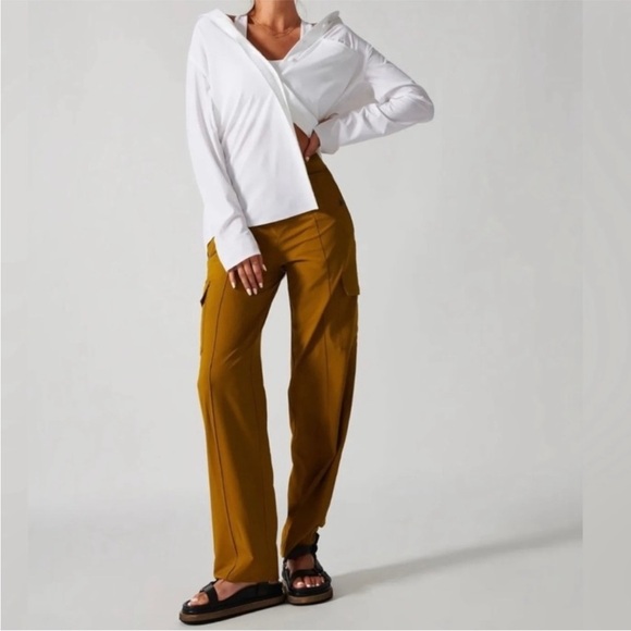 Athleta Pants - ATHLETA vienna Mustard Yellow Cargo Pants